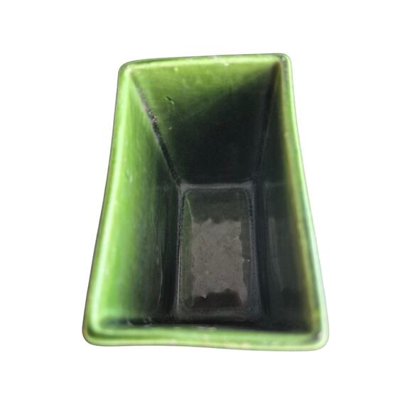 Vintage The Bennetts California Art Pottery Green Rag Rug # 404 MCM Vase Signed - Picture 5 of 9